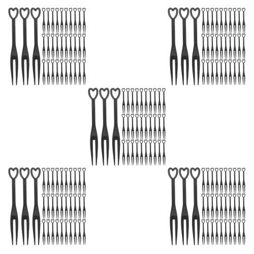 2000Pcs Black Plastic Dessert Forks for Cake Decoration Party Snacks