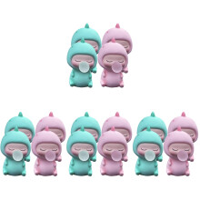 16Pcs Lovely Dinosaur Figurines Assorted Color Mini Car Decorations