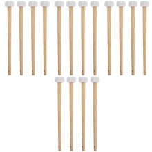 16Pcs Percussion Drum Mallets Small Cotton Linen Wood Multi Color