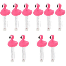 10Pcs Floating Pool Thermometer ABS Flamingo for Fish Tank