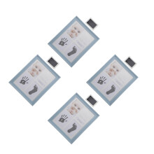 4Sets Baby Handprint Footprint Kit Blue Picture Frame Infant Keepsake