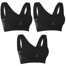 3Pcs Breathable Wirefree Sports Bra Black Fitness Yoga Running Women