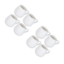 8Pcs White Ceramic Sauce Jugs with Handle Mini Milk Jug for Home Use