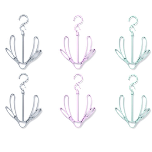 12Pcs Assorted Color Plastic Shoes Hangers Drying Rack Hook Organizer