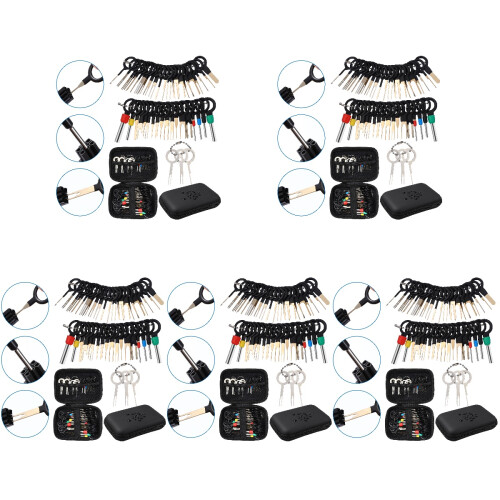 380Pcs Automotive Terminal Extractor Tool Kit with Storage Bag Black