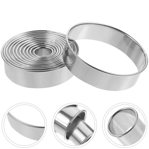 36Pcs Stainless Steel Cooking Rings Muffin Baking Tool Silver 2