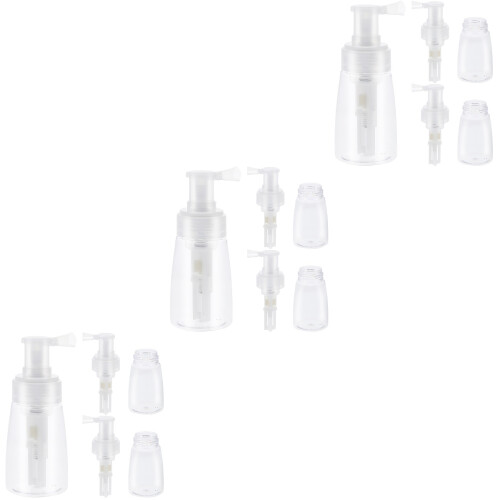 9Pcs Transparent Powder Spray Bottles Refillable for Barber Home Use