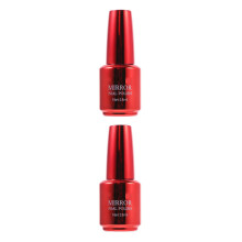 2Pcs Quick-Dry Red Mirror Nail Polish Luminous Nail Art Varnish