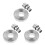 36Pcs Stainless Steel Cooking Rings Muffin Baking Tool Silver 8