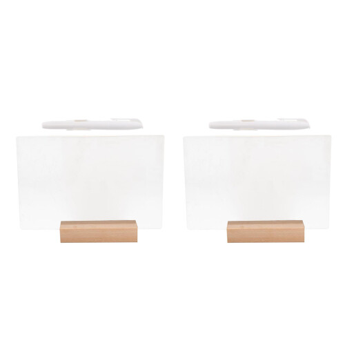 2Sets Acrylic Note Boards with Glowing Light and Wooden Stand