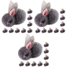 30Pcs Tiny Grey Rabbit Plush Dolls DIY Ornament for Hats and Garments