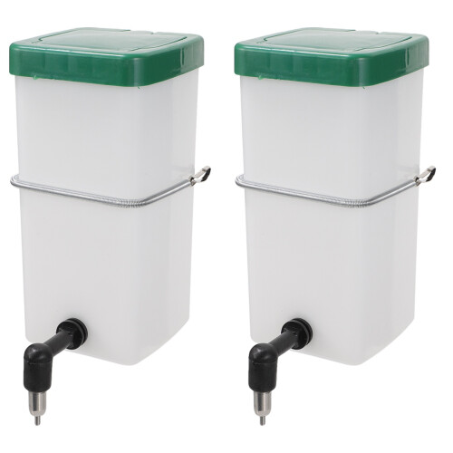 2Pcs Automatic Water Feeder White Hanging Dispenser for Small Pets