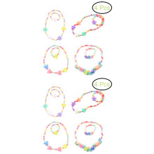 12Pcs Kids Necklace Bracelet Combo Set Candy Colors Cute Patterns