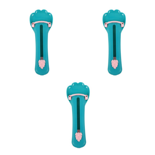 3Pcs Portable Blue Cat Food Squeeze Spoon Plastic Feeding Tool