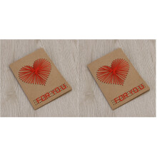 12 Pcs Diy Vintage Kraft Heart Greeting Cards With Envelope