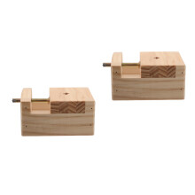 2Pcs Khaki Wood Metal Mini Bench Vise Dualhead Clamp for Seal Carving