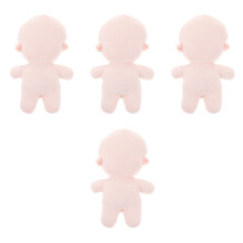 4Pcs Beige Plush Blank Doll Toy Soft Stuffed DIY Dolls for Play