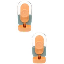 2Pcs Hanging Dog Feeder Durable PP Orange Automatic Feeder for Pets