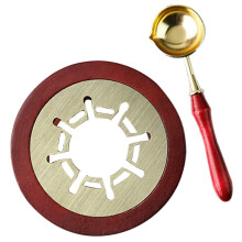 1Set Wooden Copper Wax Seal Warmer Stove for Home Durable Melting Tool