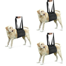 3Pcs Dog Traction Belt Black Adjustable Support for Arthritic Pets
