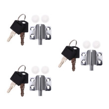 3Pcs Child Safety Window Lock Silver Sliding Sash Anti-Theft Stopper
