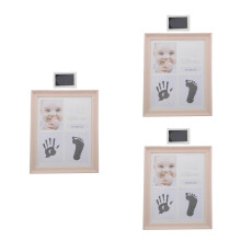 3Sets Baby Ink Hand and Footprint Kit Pink Infant Keepsake Frame Gift