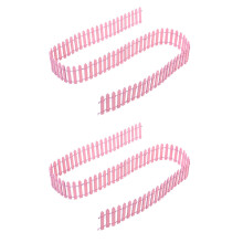 4Pcs Pink Miniature Wood Fence Flexible Micro Landscape Decoration