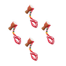4Pcs Authentic Wood African Drum Necklace Multi Color Gift Charm