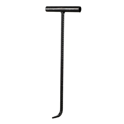 Black Steel T Hook Manhole Cover Pull Hook Sturdy Outdoor Tool