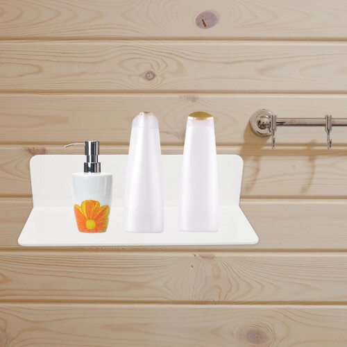 1Set White Acrylic Wall Floating Shelf Versatile Storage Rack for Home 2