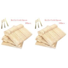 200Pcs Wooden Utensils Beige for Kitchen Events