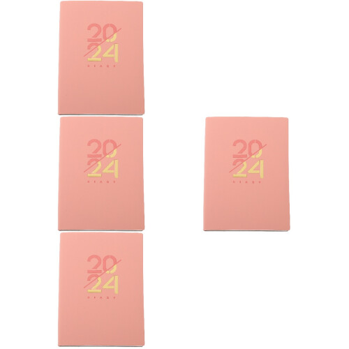 4Pcs Student Planner Notepad 2024 Pink Portable Daily Time Management