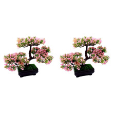 2Pcs Pink Artificial Bonsai Plants for Home Decorative Use