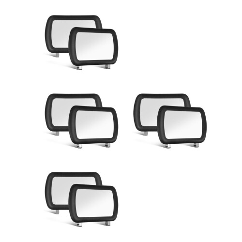 8Pcs Black Clip on Vanity Mirror for Car Visor Makeup ABS Accessory 2