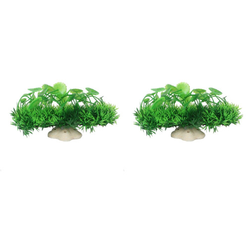 2Pcs Durable Artificial Grass Plastic Water Plants for Fish Tank Decor