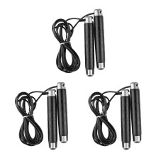 3Sets Wear-Resistant Skipping Rope Black Metal Plastic for Training