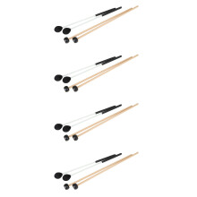 8Pairs Polished Rubber Marimba Mallets for Professionals and Students