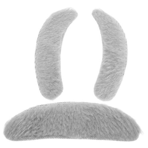 5Sets Comfortable Grey Fake Beard Mustache for Men DIY Cosplay Use 2