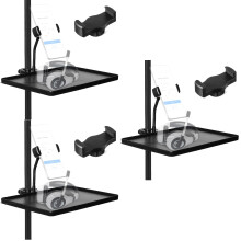 3Pcs ABS Microphone Stand Shelf Clamp-on Mic Holder for Live Broadcast