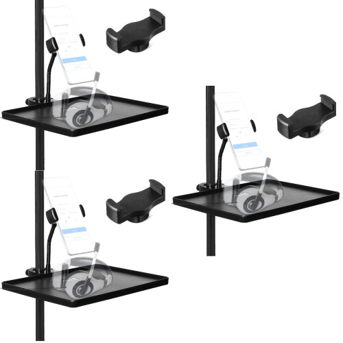 3Pcs ABS Microphone Stand Shelf Clamp-on Mic Holder for Live Broadcast
