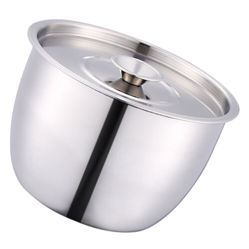 2Pcs Solid Stainless Steel Kitchen Bowls for Egg Beating Salad Serving 1