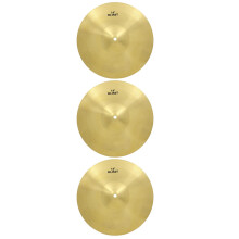 3Pcs Golden Metal Drum Set Crash Cymbals for Jazz Practice