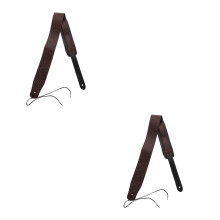 2Pcs Durable Dark Red PU Bass and Guitar Strap for Instruments