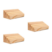 3Pcs Khaki Pine Wood Card Holders Stable Game Display Stands