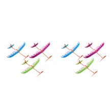 6Pcs Bamboo Kids Flying Toys Assorted Color DIY Gliders Airplane Set