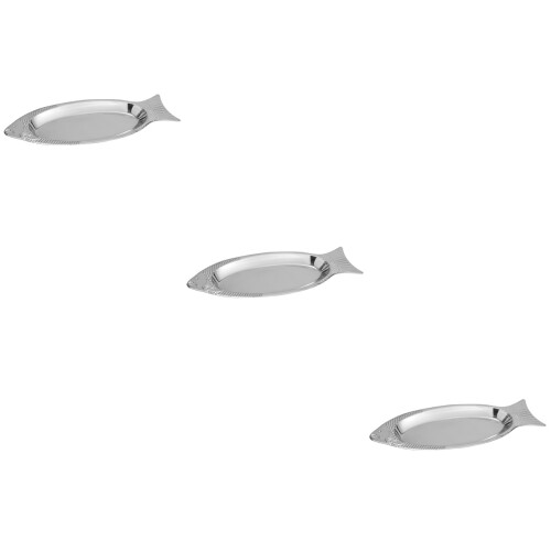3Pièces Plateau Poisson Argenté Résistant Chaleur