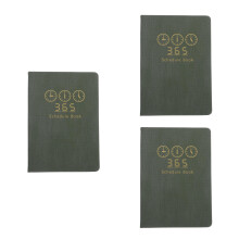3Pcs Weekly Monthly Planner Green PU Notebook for Study and Work