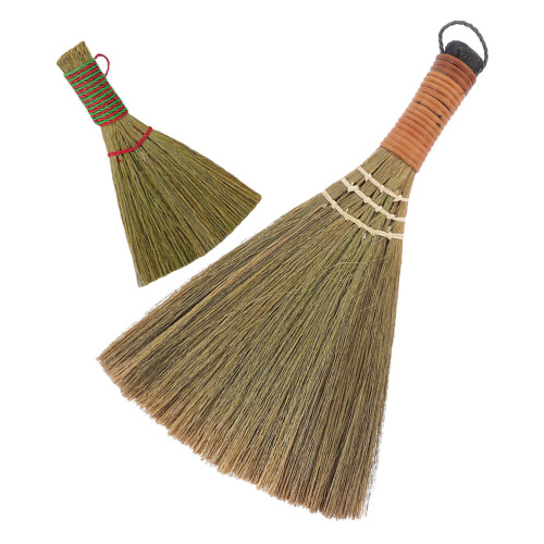 8Pcs Compact Natural Grass Desk Brooms Soft Bristle Sweeper for Home 1