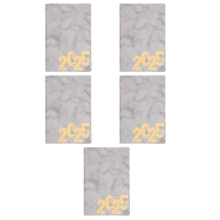 5Pcs Grey PU Marble Business Notepads Office Weekly Schedule Notebook