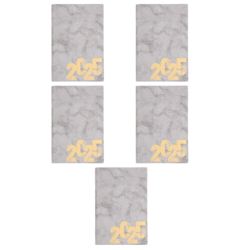 5Pcs Grey PU Marble Business Notepads Office Weekly Schedule Notebook